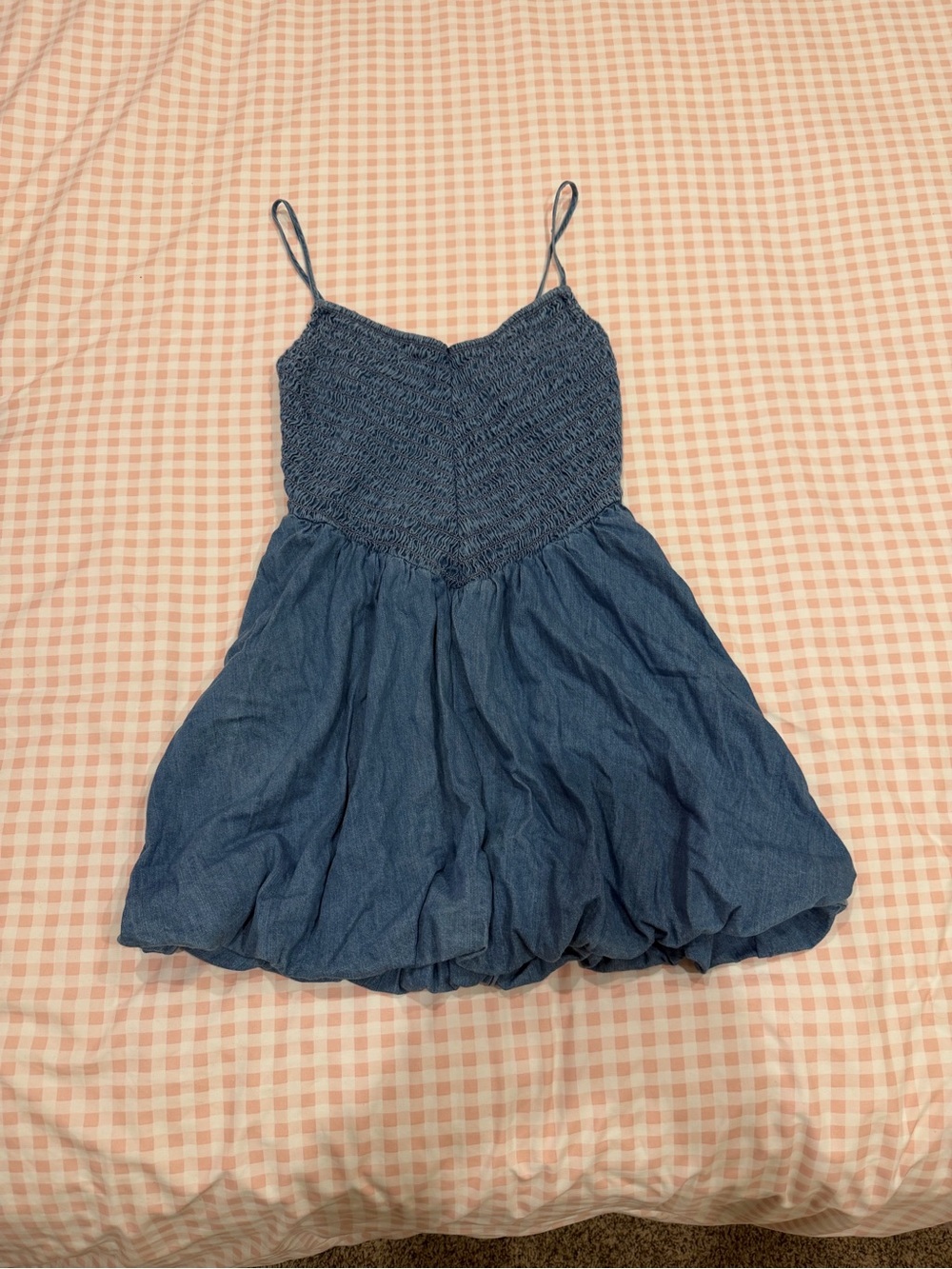 American Eagle Denim-Look bubble skirt dress